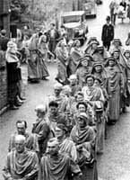 Procession of initiates at the 1951 Gorseth in Padstow